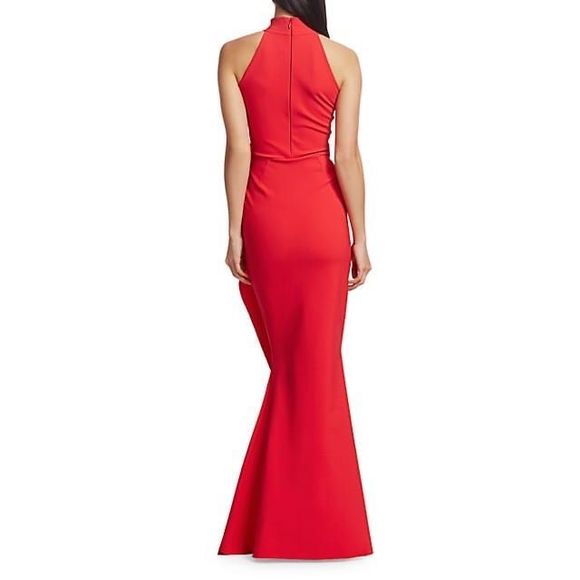 NWT Chiara Boni La Petite Robe Gudrum Halter Ruffle Gown Size 46 (US10) $995 - Picture 3 of 9